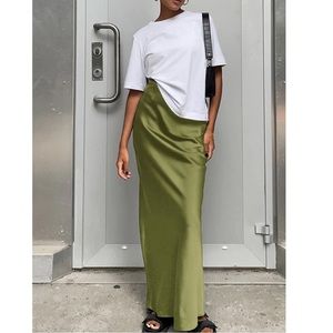Satin maxi skirt